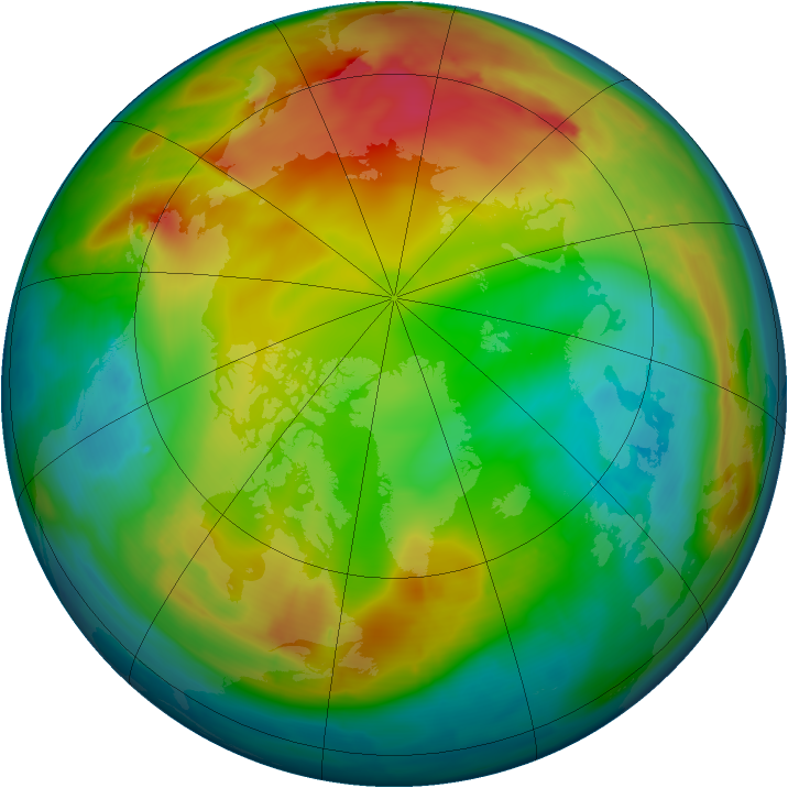 Arctic ozone map for 31 December 2014
